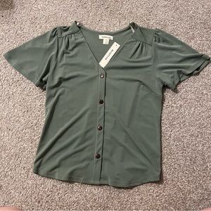 Monteau sage green blouse. Size S.